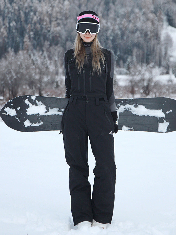 Women's Detachable Insulated Snow Bib Pants Ski Overalls