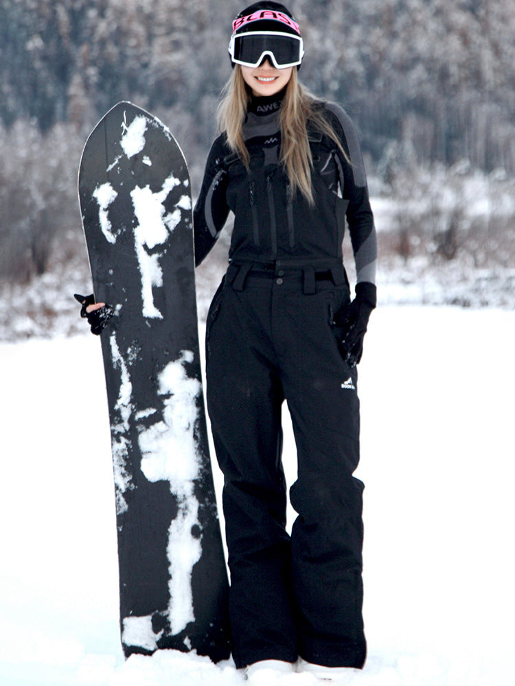Women's Detachable Insulated Snow Bib Pants Ski Overalls