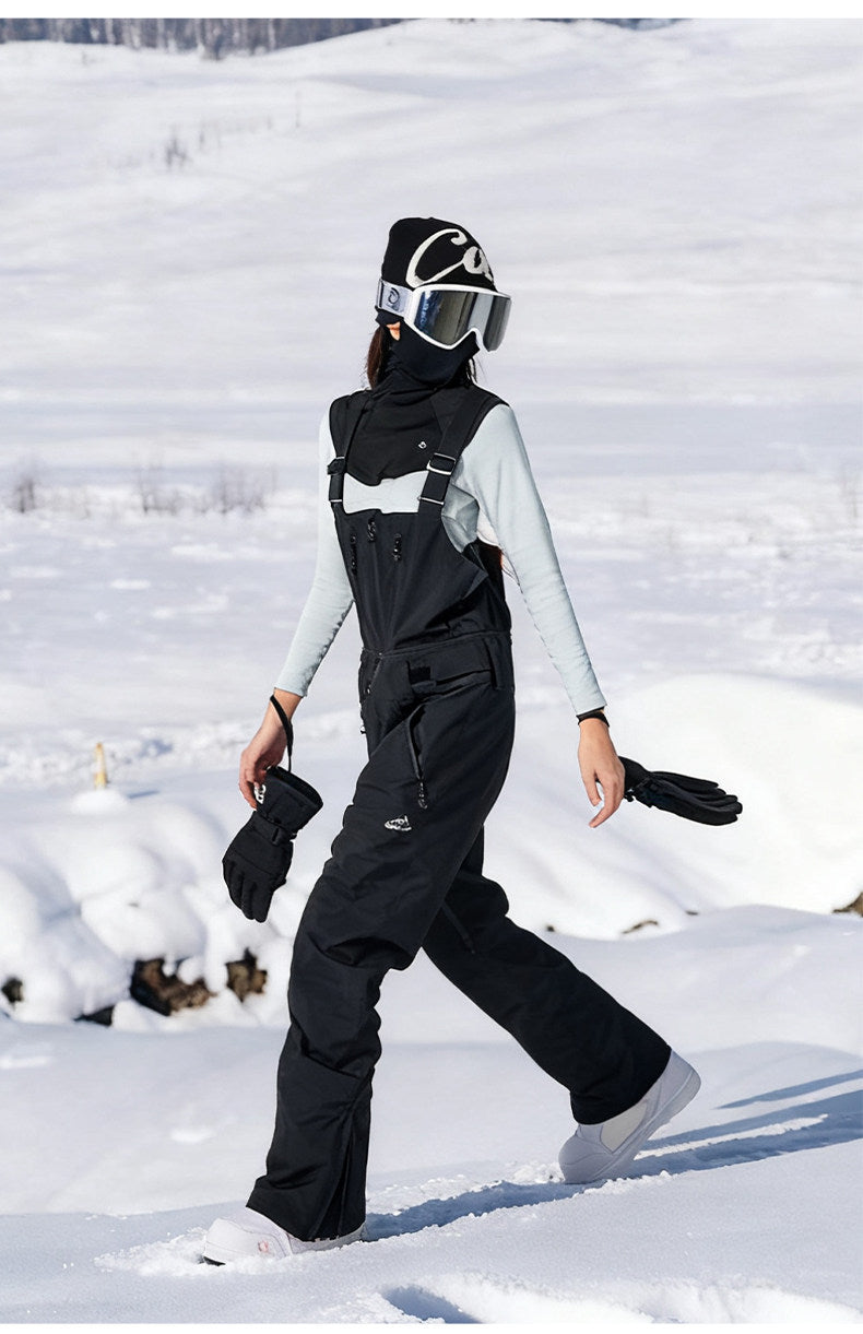Women's Detachable Insulated Snow Bib Pants Ski Overalls