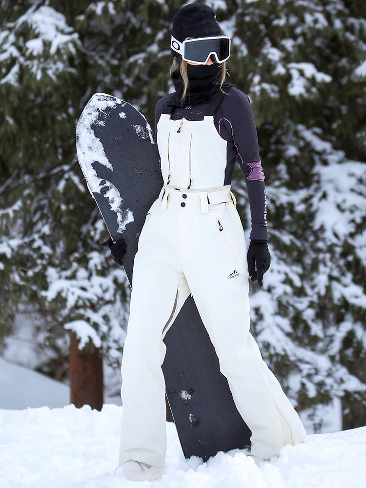 Women's Detachable Insulated Snow Bib Pants Ski Overalls