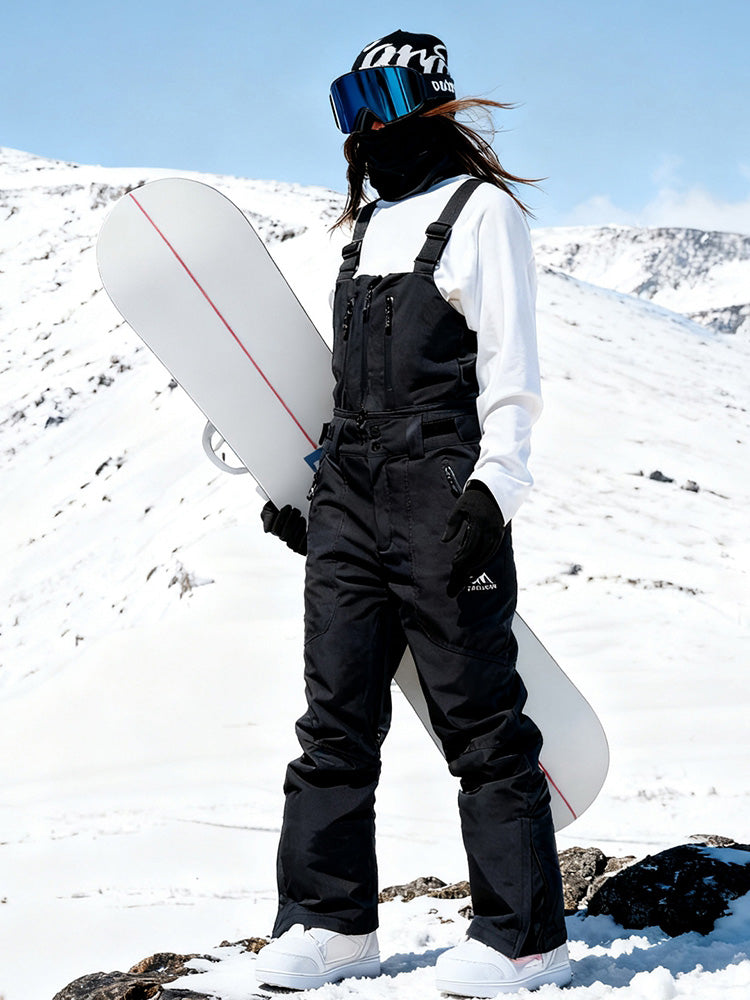 Women's Detachable Insulated Snow Bib Pants Ski Overalls