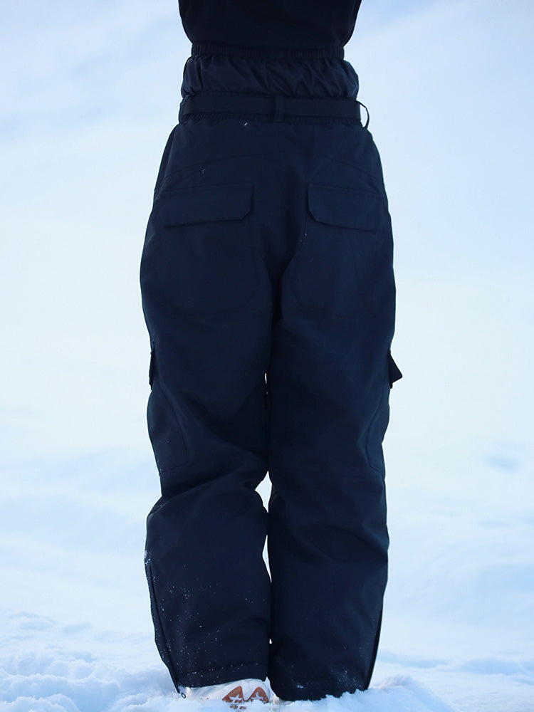 Women Cargo Snow Pants Baggy Warm Ski Trousers