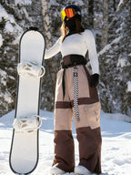Women Cargo Snow Pants Baggy Warm Ski Trousers