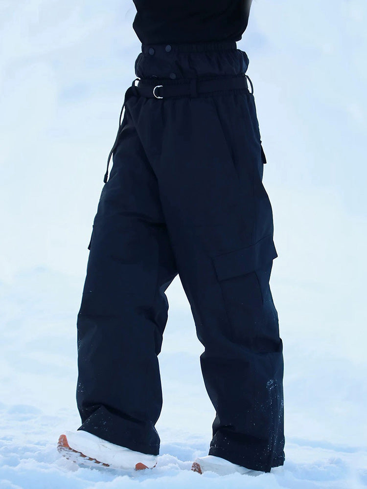 Women Cargo Snow Pants Baggy Warm Ski Trousers