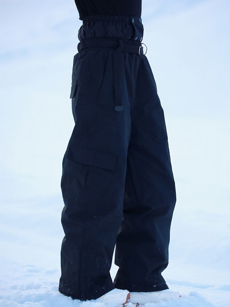 Women Cargo Snow Pants Baggy Warm Ski Trousers