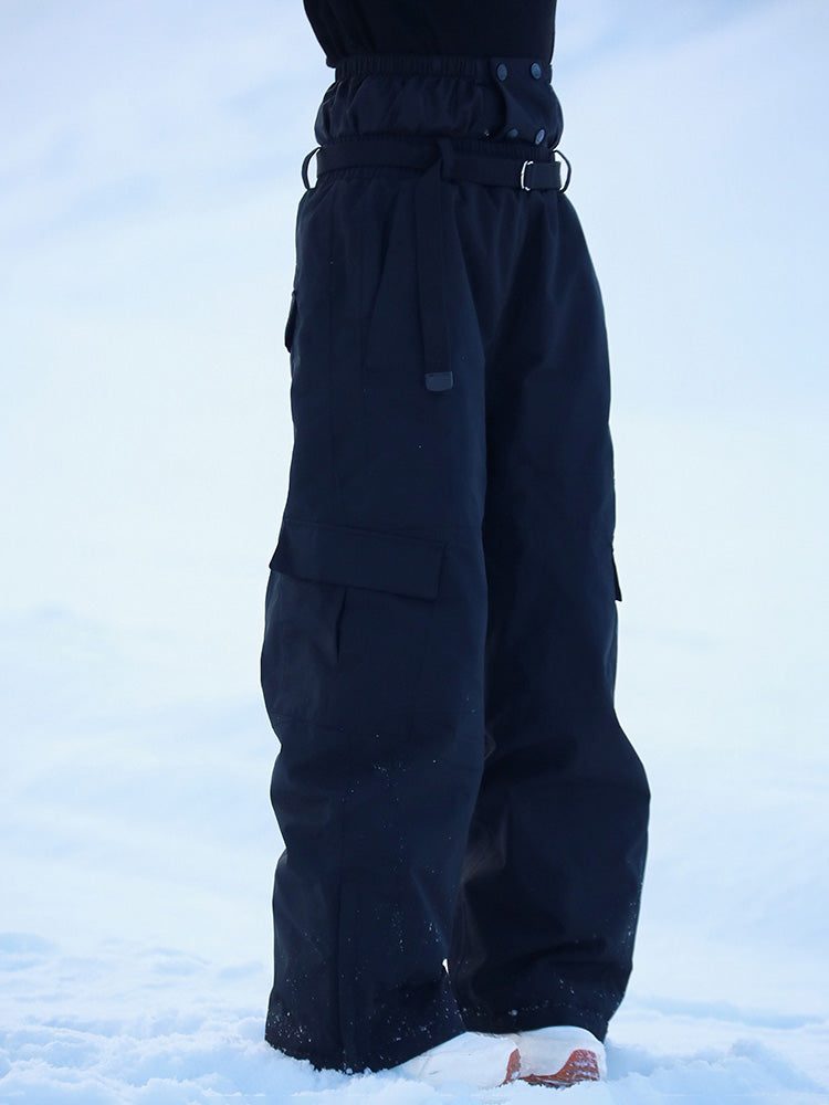 Women Cargo Snow Pants Baggy Warm Ski Trousers