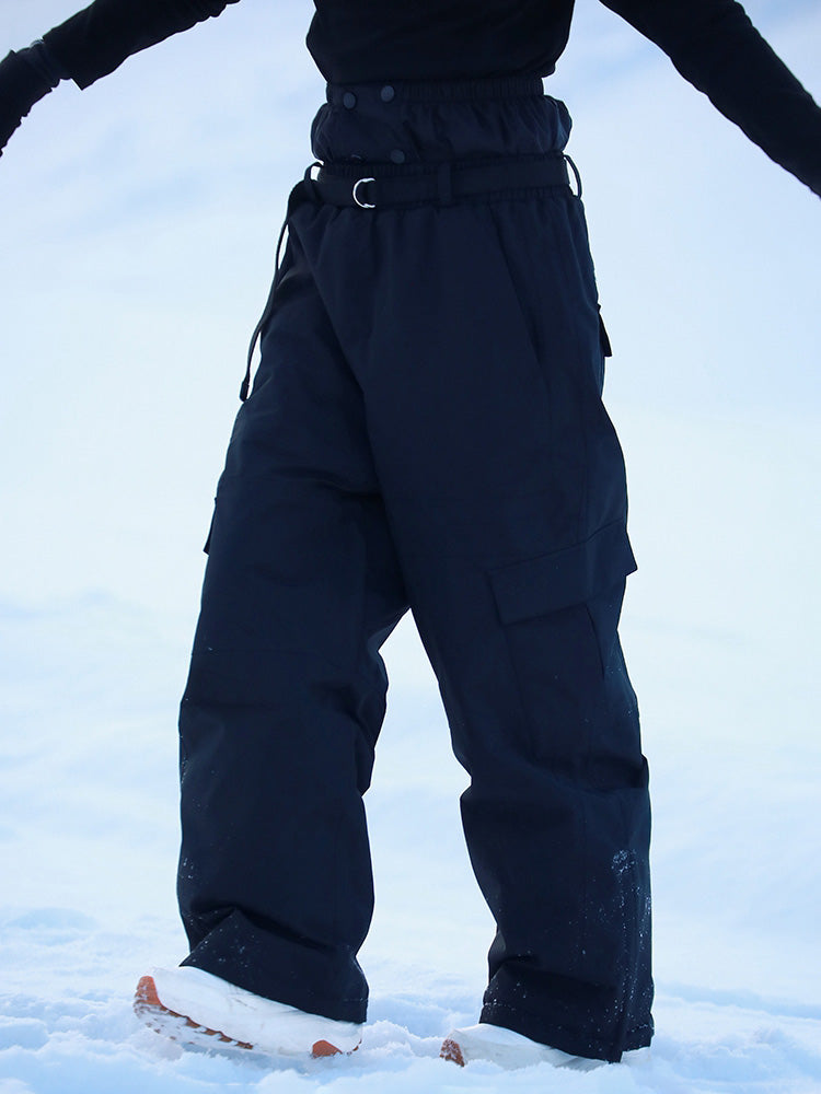 Women Cargo Snow Pants Baggy Warm Ski Trousers