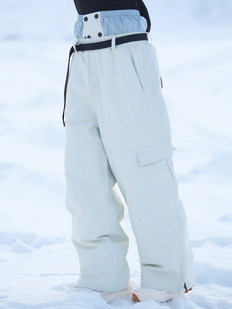Women Cargo Snow Pants Baggy Warm Ski Trousers