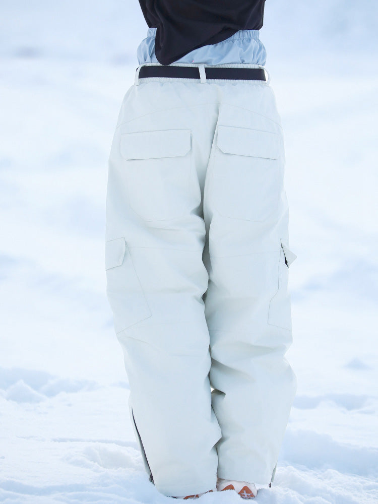 Women Cargo Snow Pants Baggy Warm Ski Trousers