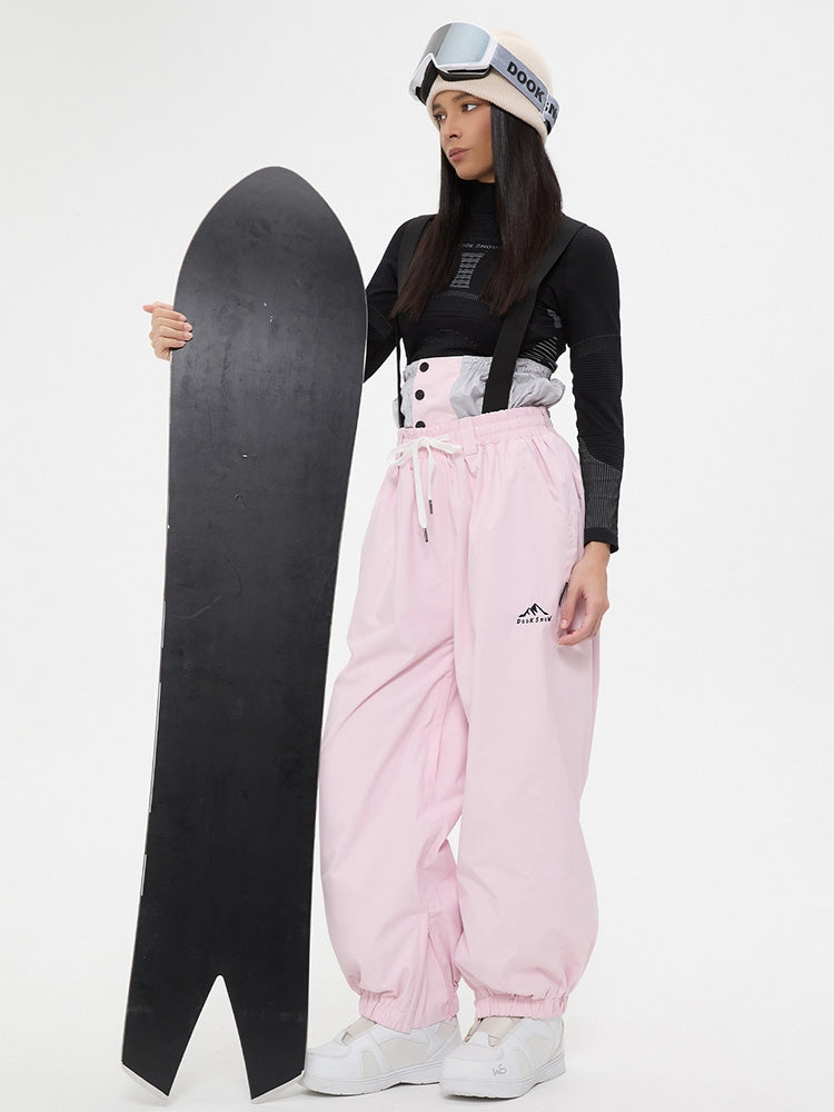 Girls' Baggy Snow Bib Pants Loose Fit Ski Trousers