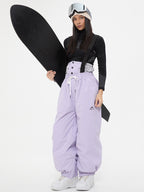 Girls' Baggy Snow Bib Pants Loose Fit Ski Trousers