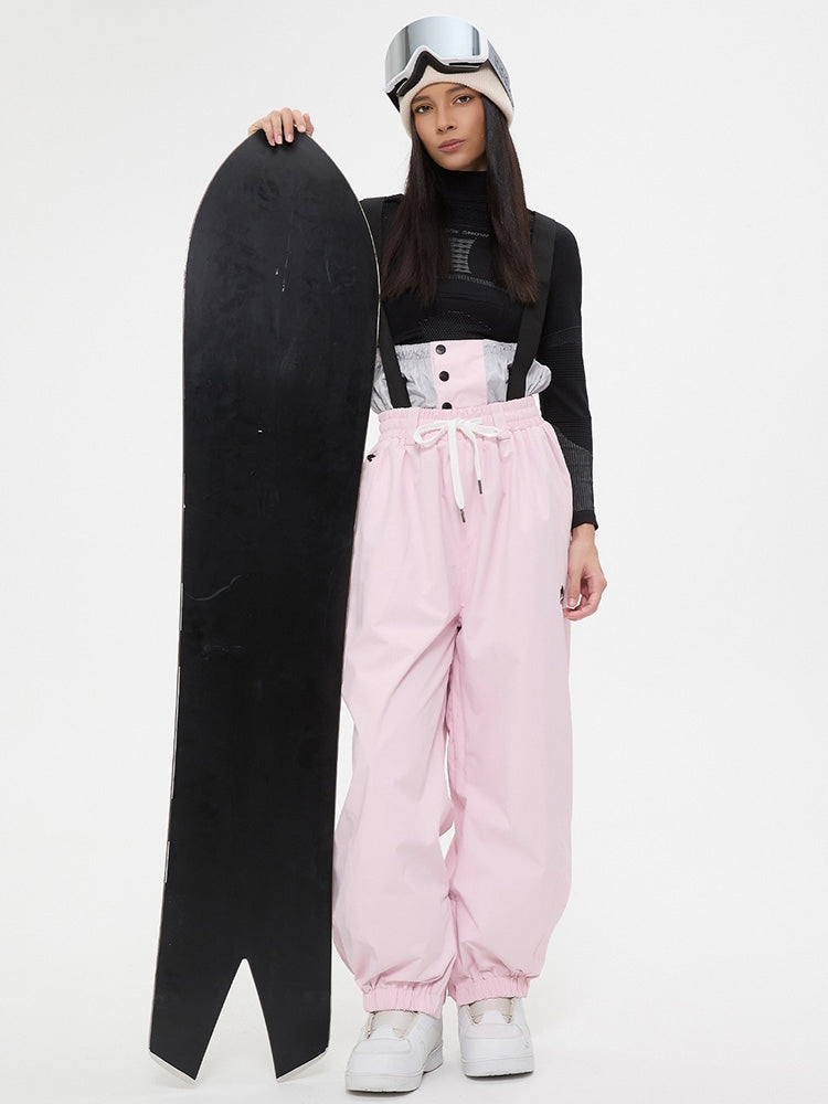 Girls' Baggy Snow Bib Pants Loose Fit Ski Trousers