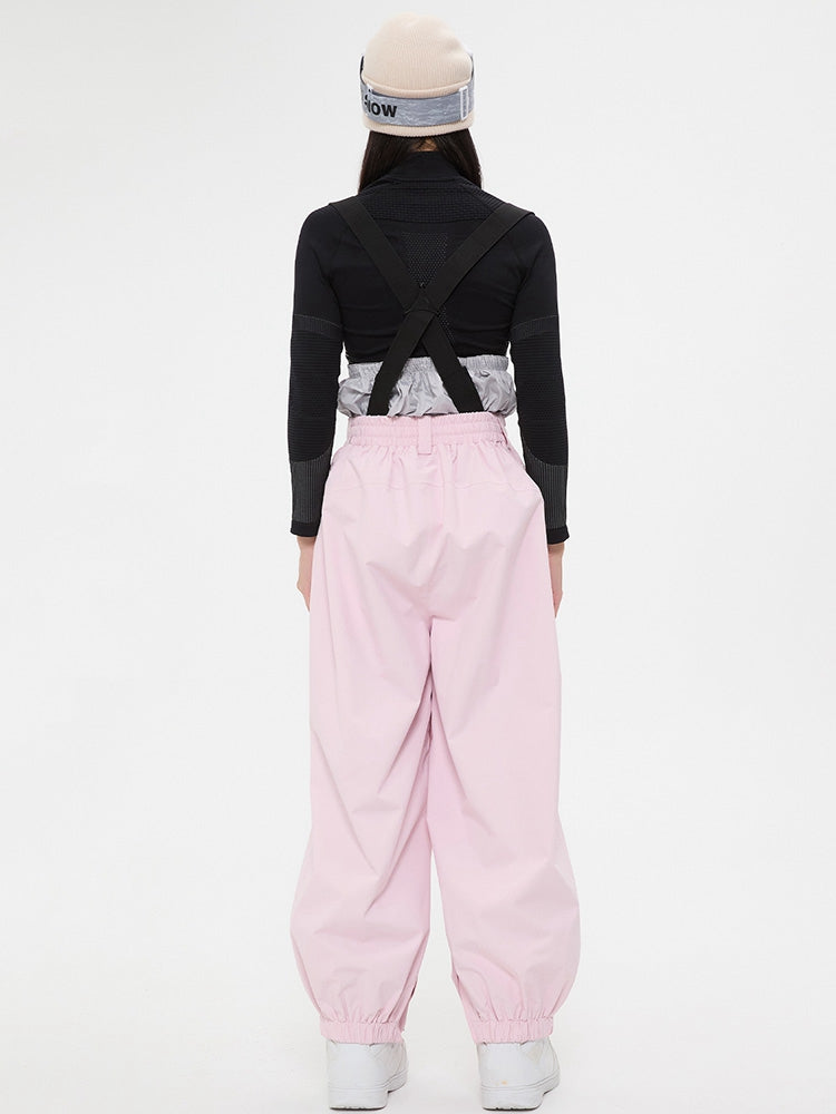 Girls' Baggy Snow Bib Pants Loose Fit Ski Trousers