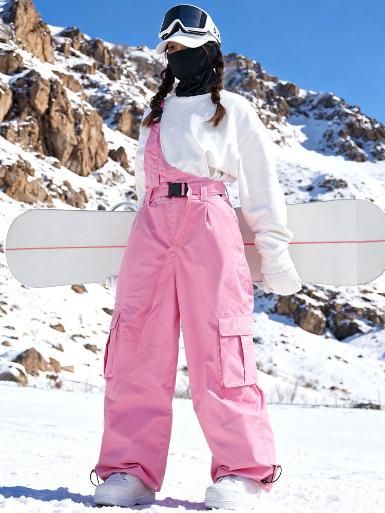 Women's Single Shoulder Strap Baggy Snow Bibs