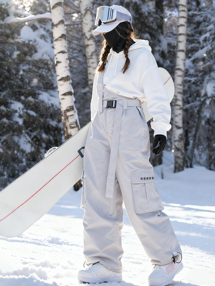Women's Single Shoulder Strap Baggy Snow Bibs
