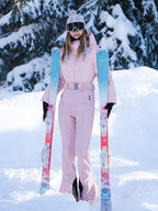 Women's Slim-Fit Solid One-Piece Ski Snowsuit