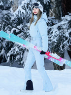 Women's Slim-Fit Solid One-Piece Ski Snowsuit