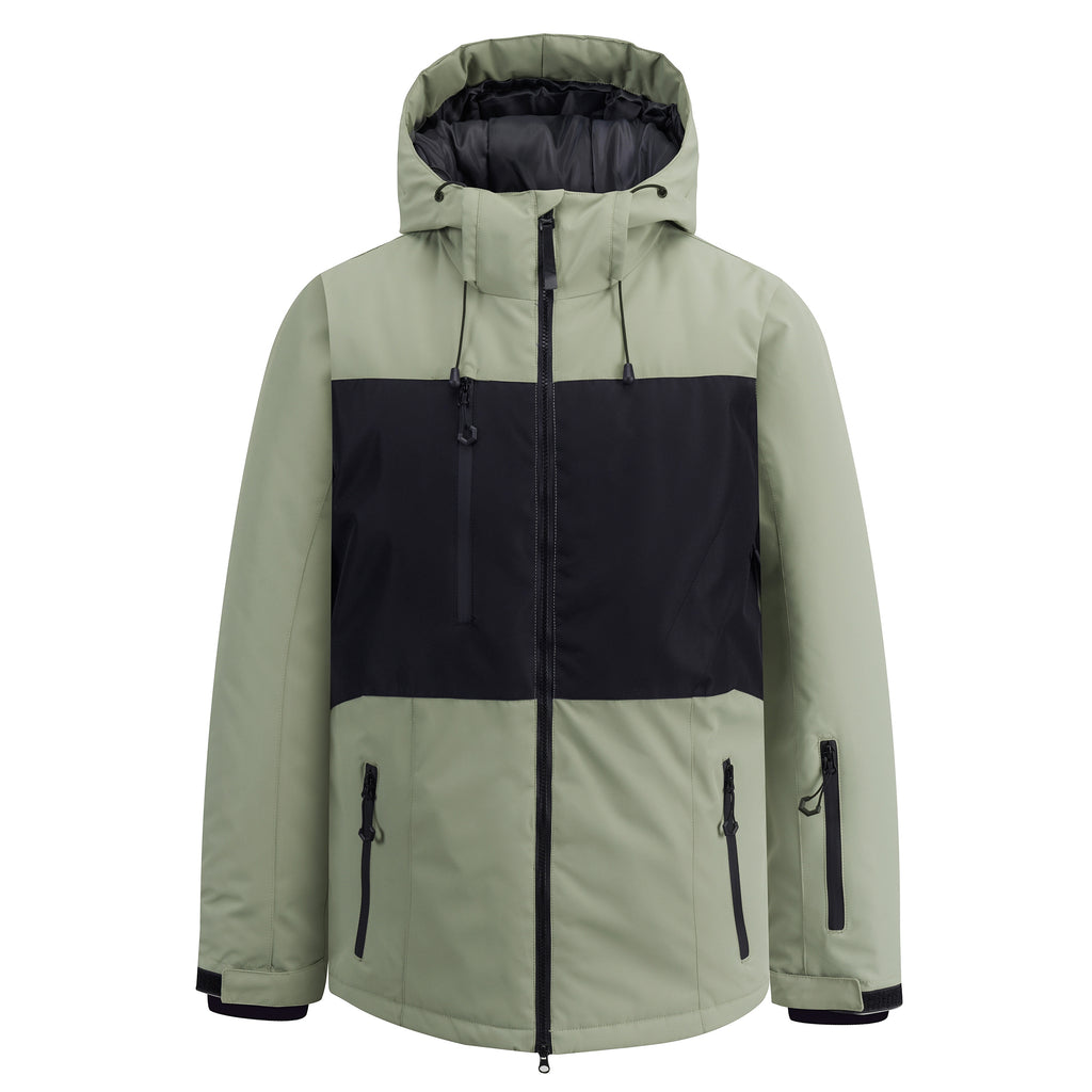 Unisex Color-Block Ski Jacket | Hooded Shell Snowboard Coat
