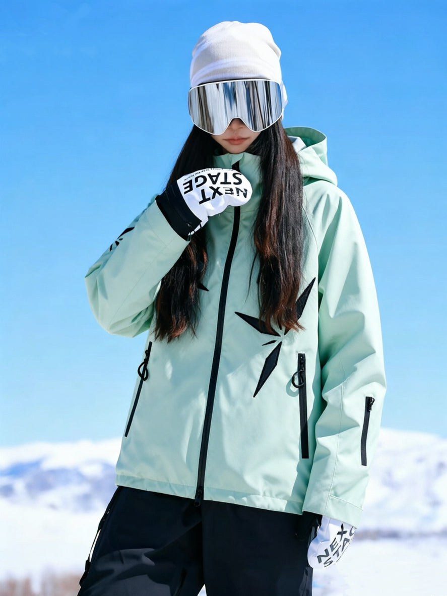 Women's Snowflake Ski Jacket – Waterproof Thermal Snow Coat