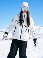 Women's Snowflake Ski Jacket – Waterproof Thermal Snow Coat