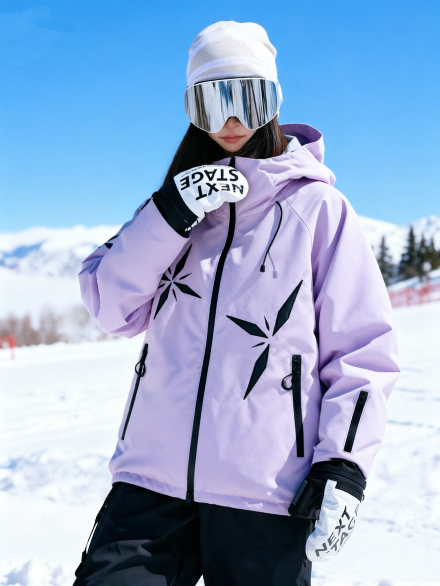 Women's Snowflake Ski Jacket – Waterproof Thermal Snow Coat