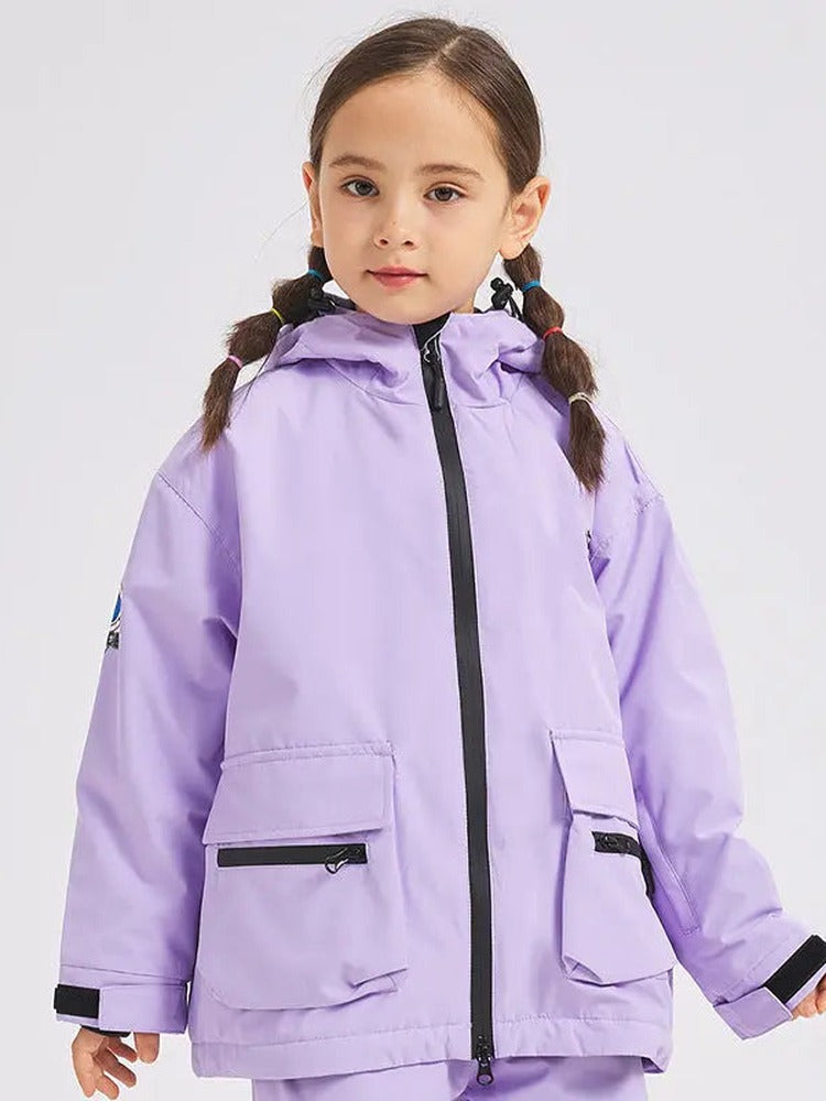 Kids Warm Ski Jacket Coat for Winter Solid Color Snow Wear HOTIANSNOW