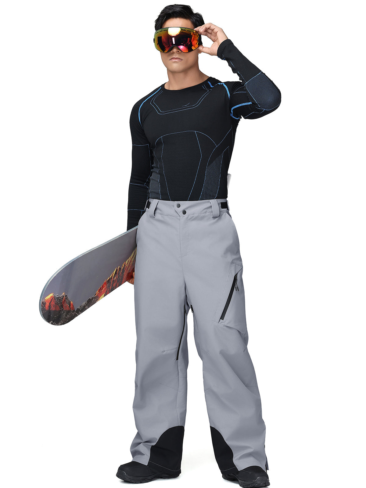 Men's Super Baggy Ski Pants Cargo Insulated Waterproof Snowboard Snow Pants