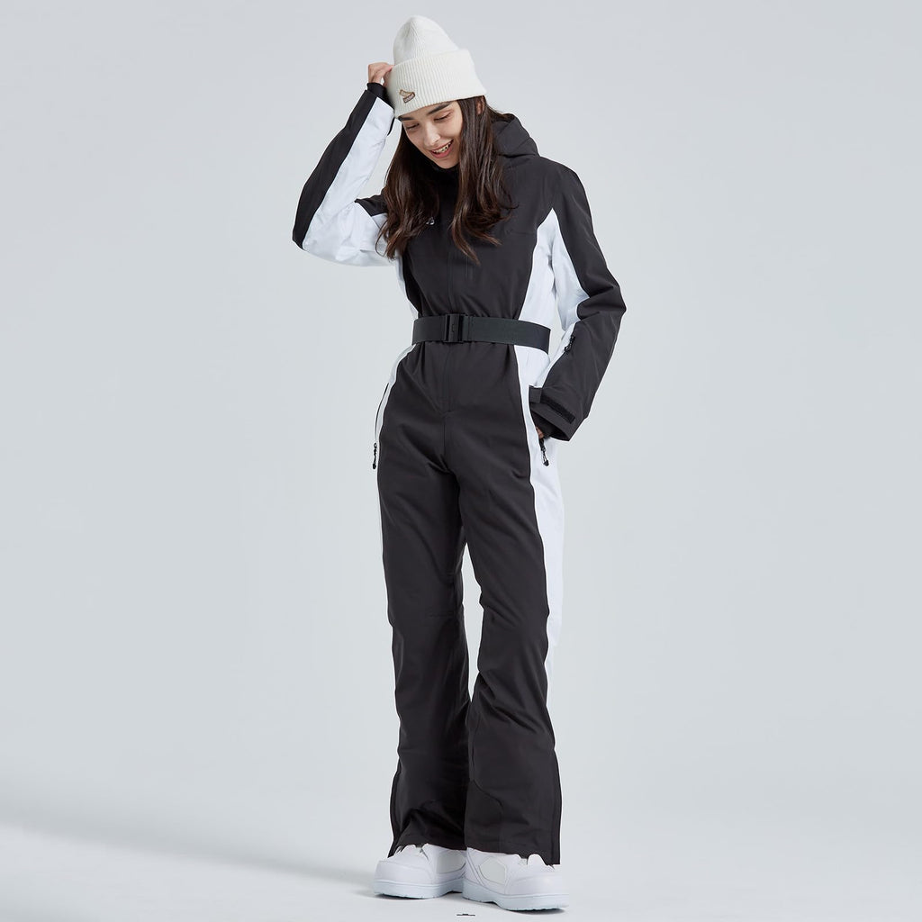 Women's One Piece Ski Suit Slim Fit Waterproof Snowboard Snow Overalls Jumpsuit