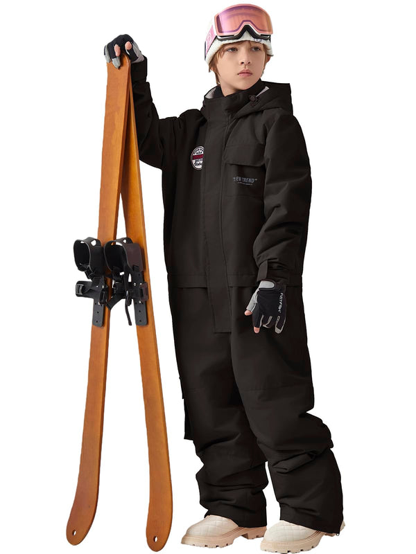 Kids One Piece Snow Suit Waterproof Insulated Girls Boys