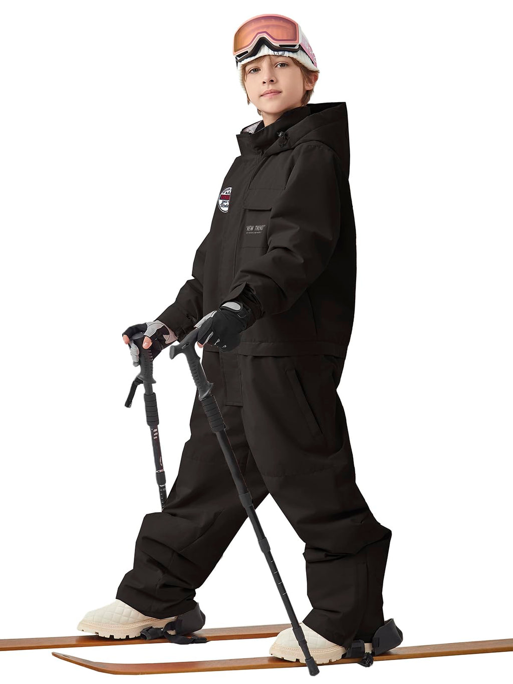 Kids One Piece Snow Suit Waterproof Insulated Girls Boys