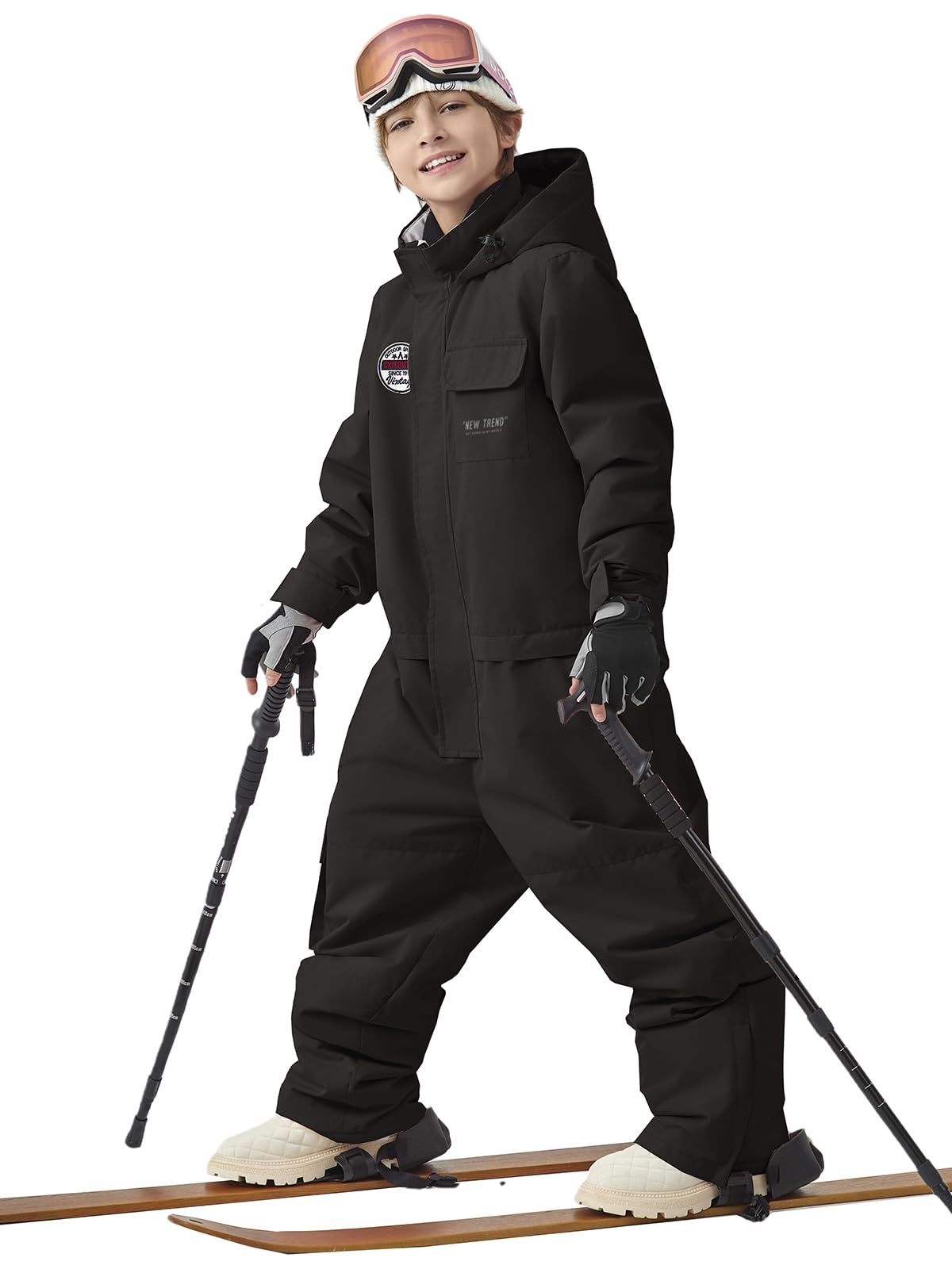Kids One Piece Snow Suit Waterproof Insulated Girls Boys