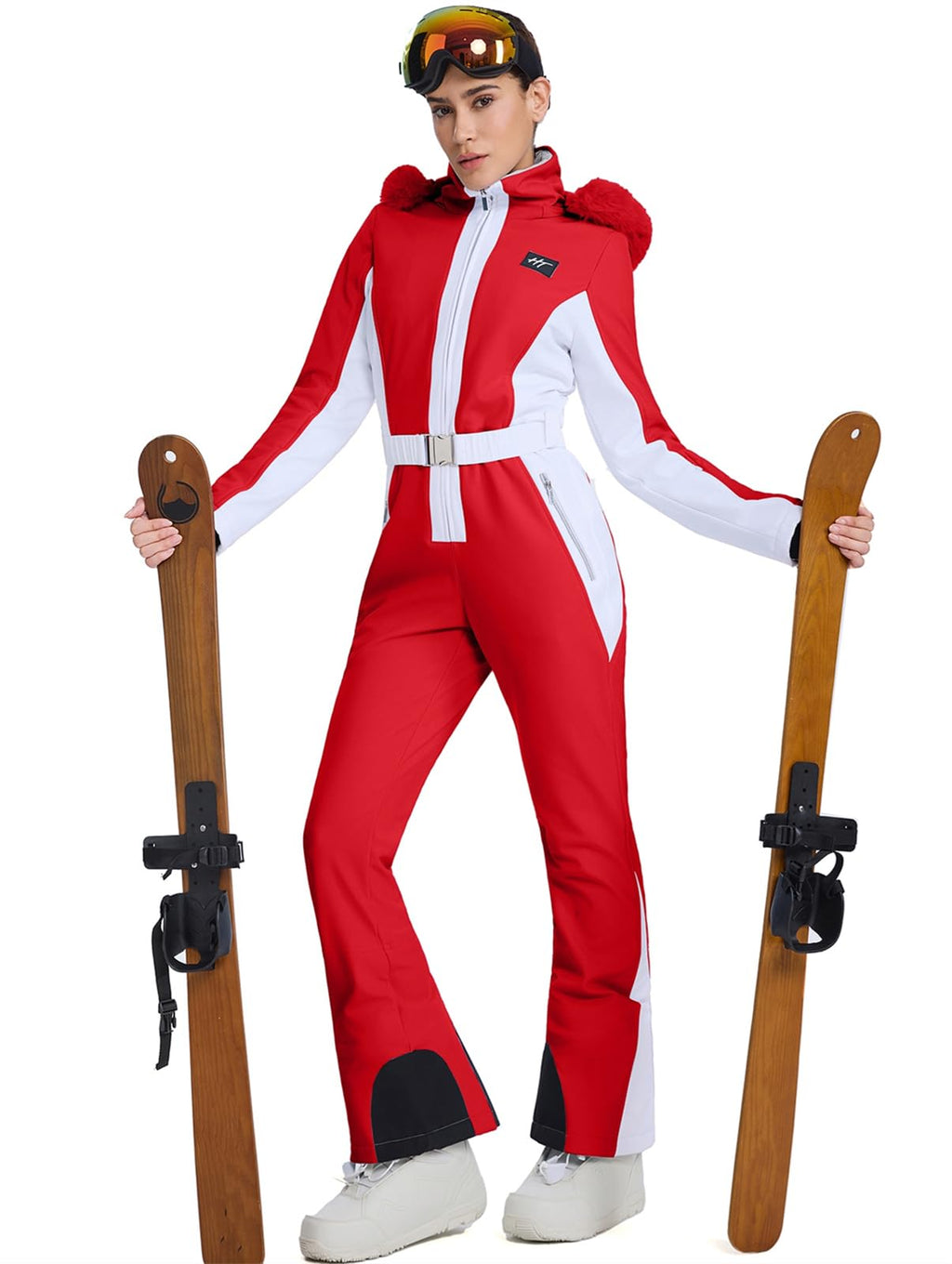 Women's One Piece Ski Suit Slim Insulated Waterproof Windproof Snowboard Snowsuit Jumpsuit