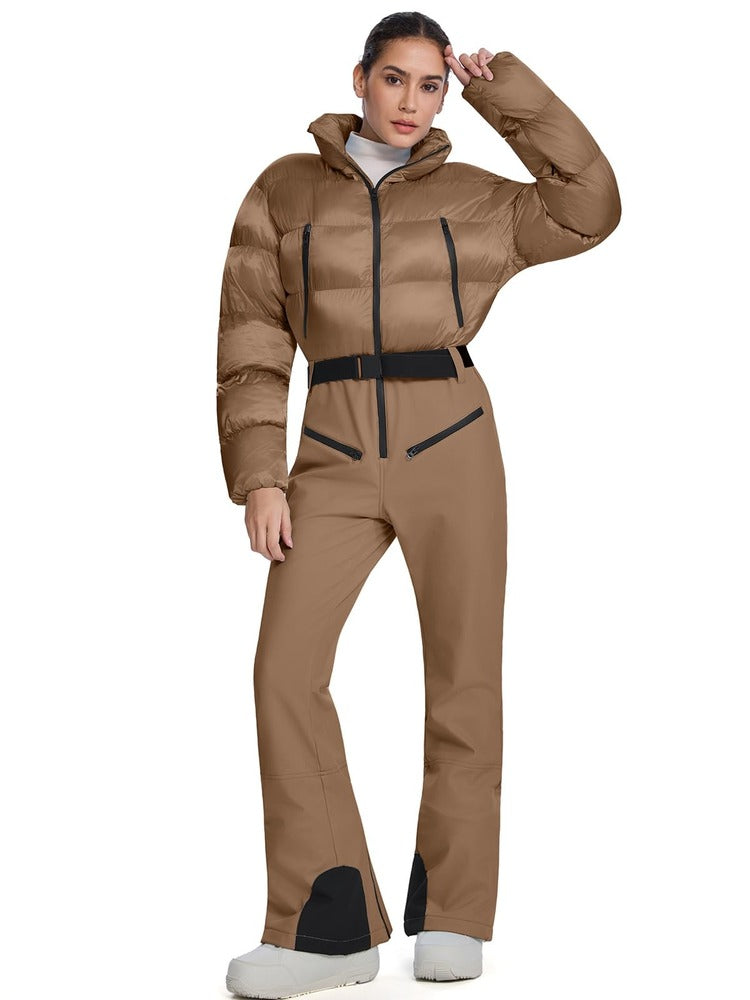 Women's One Piece Ski Suit Slim Fit Waterproof Windproof Snowsuit