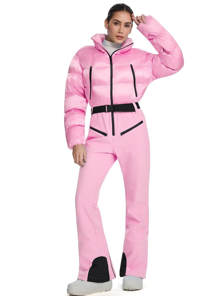 Women's One Piece Ski Suit Slim Fit Waterproof Windproof Snowsuit
