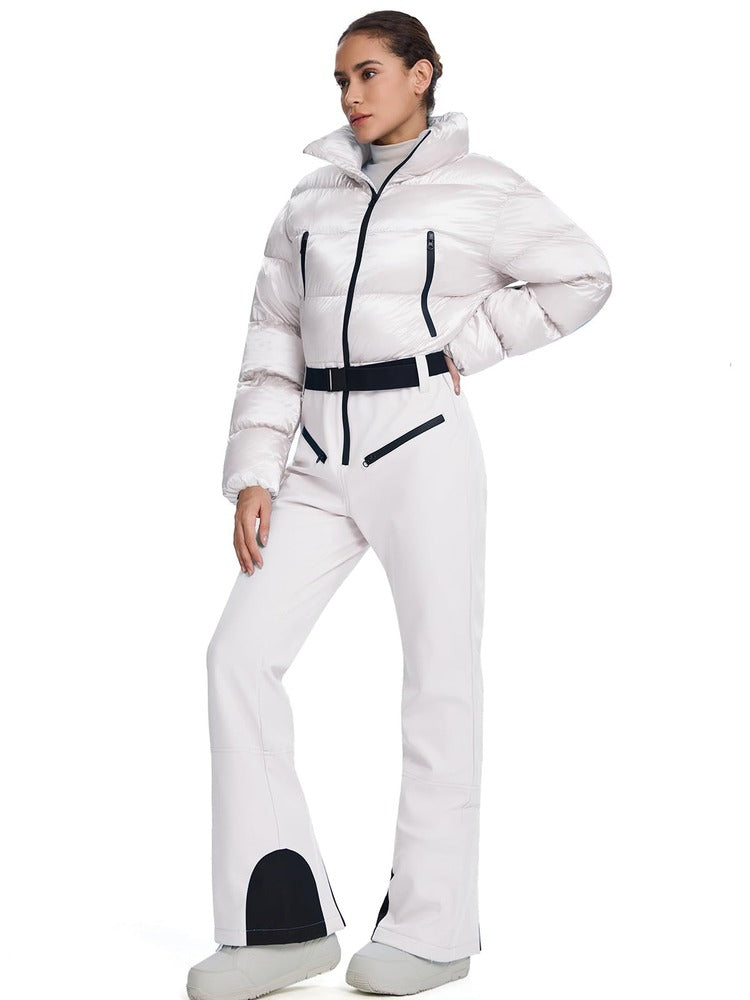 Women's One Piece Ski Suit Slim Fit Waterproof Windproof Snowsuit