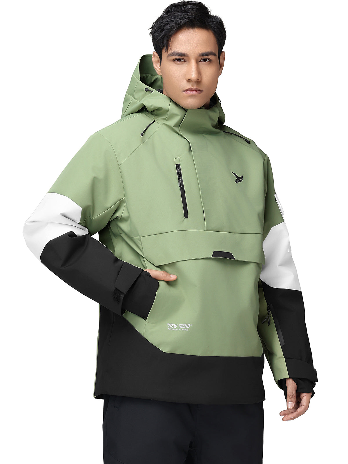 Men's Ski Jacket Waterproof Insulated Snowboard Snow Coat Warm Loose Fit