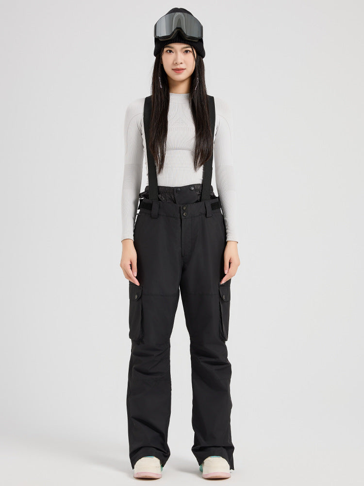 Plus Size Women's Windproof Snow Bib Overalls Waterproof Insulated