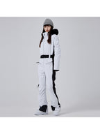 Women's Fur Collar 10K One-Piece Ski Suit