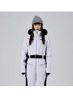 Women's Fur Collar 10K One-Piece Ski Suit