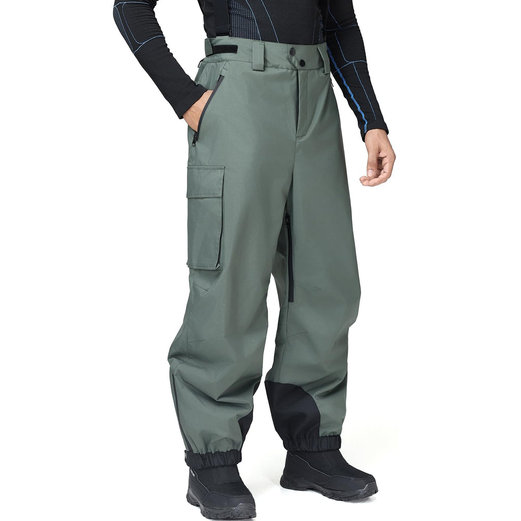 Men's & Women's Baggy Snow Bibs Waterproof Windproof Insulated Ski Snow Pants Overalls