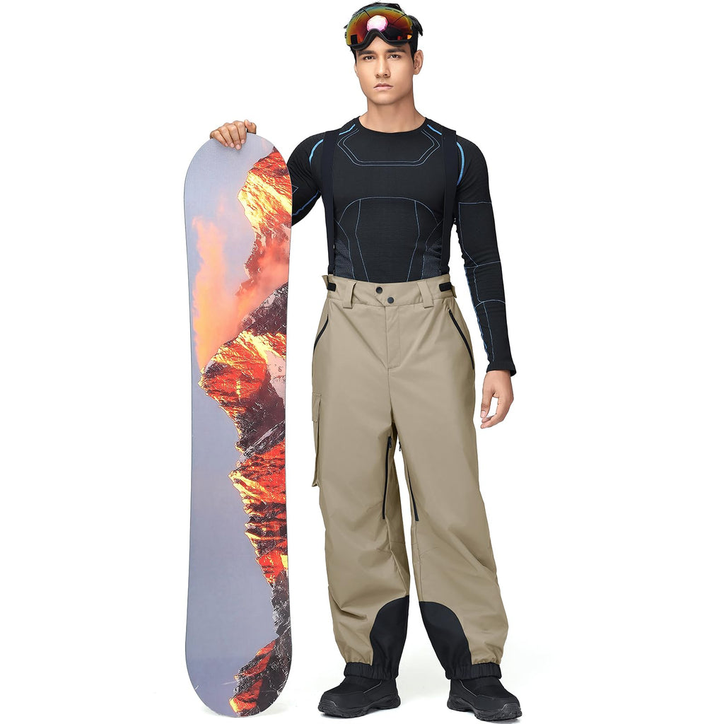 Men's & Women's Baggy Snow Bibs Waterproof Windproof Insulated Ski Snow Pants Overalls