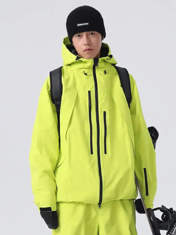 Men's Solid Color Retro Ski Jacket Waterproof Snowboard Jacket