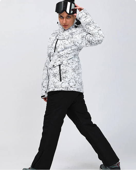 Women hooded Ski jacket & Bib Pants