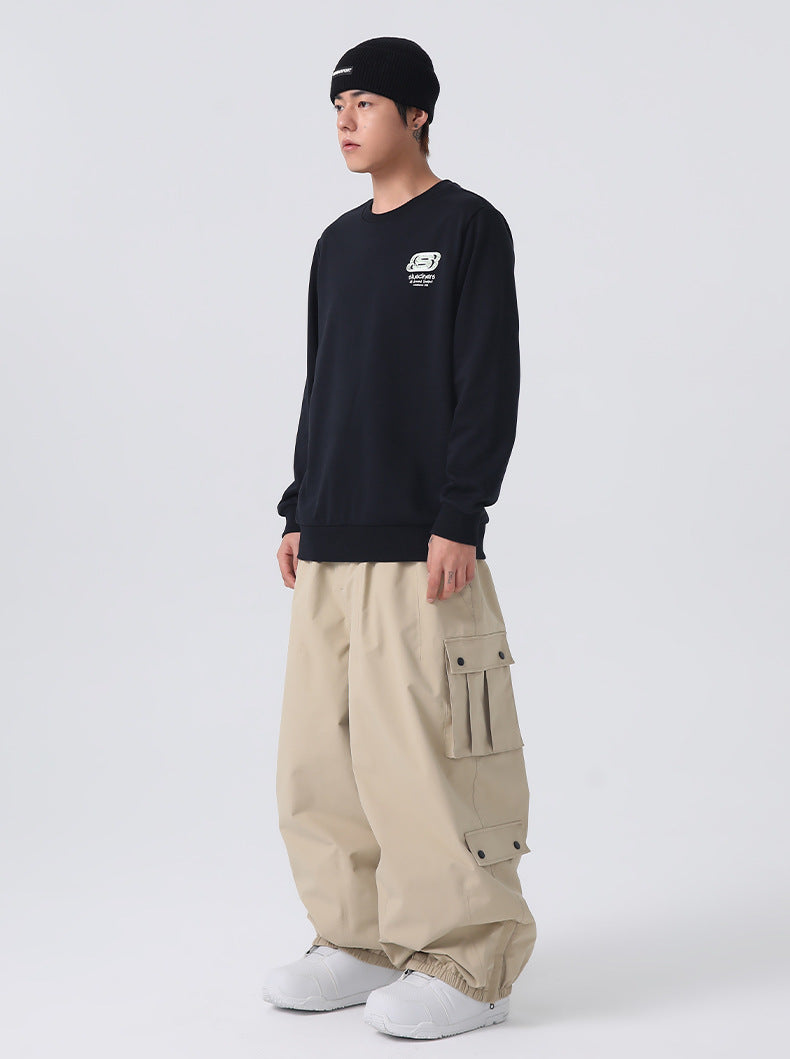 Adult Baggy Cargo Ski Pants Waterproof Insulated Magnetic Pockets