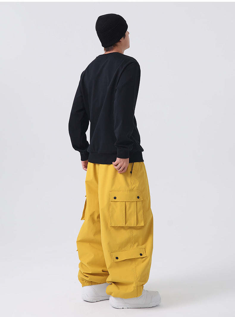 Adult Baggy Cargo Ski Pants Waterproof Insulated Magnetic Pockets
