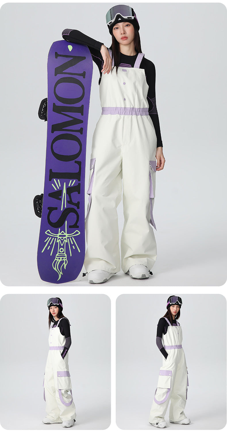Women's Strap Ski Bib Pants Snow Overalls
