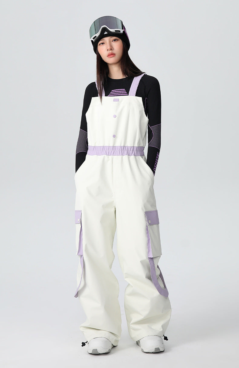 Women's Strap Ski Bib Pants Snow Overalls