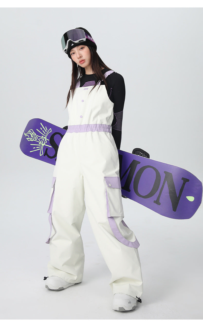 Women's Strap Ski Bib Pants Snow Overalls