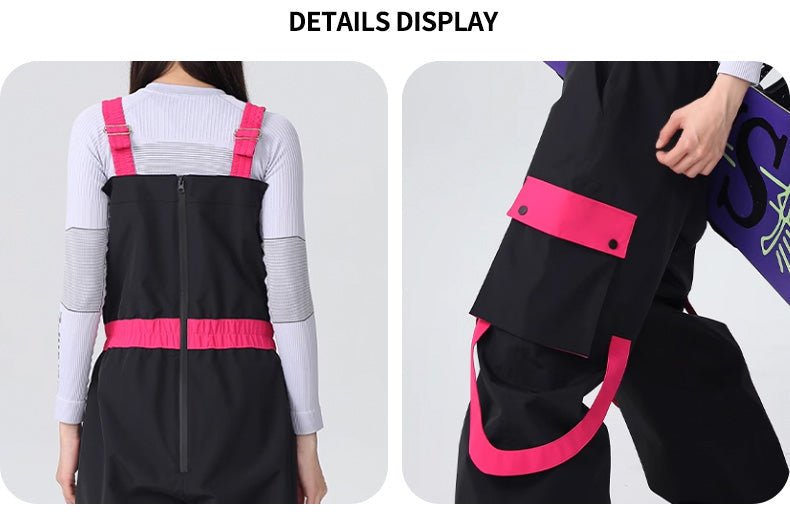 Women's Strap Ski Bib Pants Snow Overalls