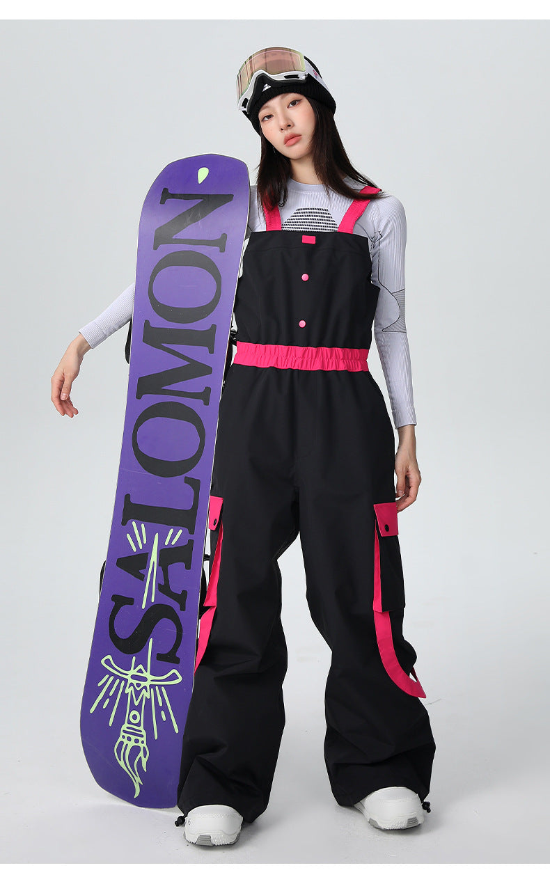 Women's Strap Ski Bib Pants Snow Overalls